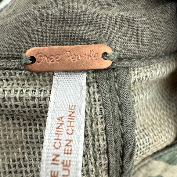 Free People Blazer Women 0 Green Camouflage Fitted Jacket Buttons Army Knit - Picture 7 of 12